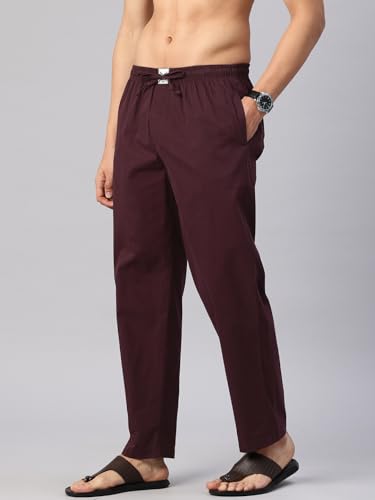 Image of Majestic Man Men Mid Rise Comfort Fit Solid Pure Cotton Casual Style Lounge Pants