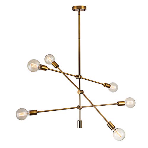 Best Seller ZINUO Sputnik Chandelier 6-Light Modern Pendant Lighting Ceiling Light Fixture,Brass Best Seller ZINUO Sputnik Chandelier 6-Light Modern Pendant Lighting Ceiling Light Fixture,Brass