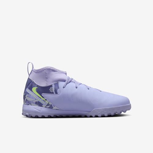 Nike United Jr. Phantom Luna 2 Academy Big Kids' TF High-Top Soccer Shoes (HF1581-500, Purple Agate/Barely Volt)3