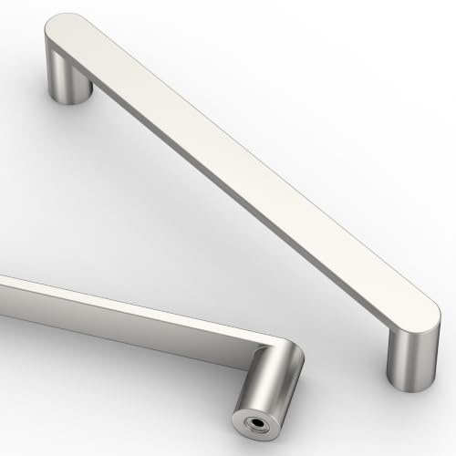Image of Asidrama 10 Pack 6.25 Inch(160mm) Brushed Nickel Cabinet Pulls Heavy-Duty Solid Kitchen Cabinet Handles Satin Nickel Drawer Hardware for Bathrooms Cupboard 3644