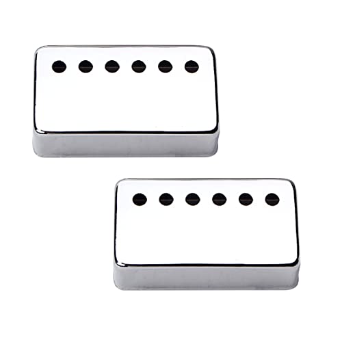 NOLITOY 2個セミオープンプ エレキギター用 ハムバッカー ピックアップカバー 属製 対応 メタルカバー 銀色
