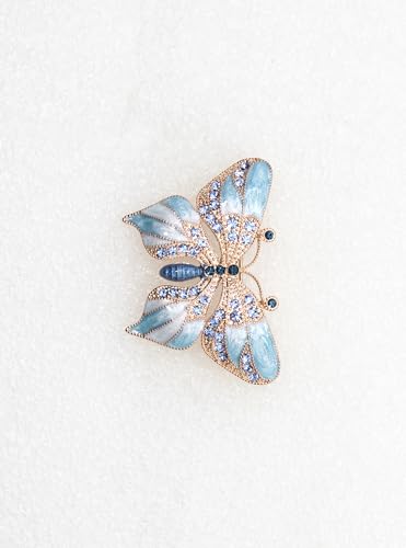 Image of Gorgeous Rhinestone Crystal Enamel Butterfly Pin Brooch