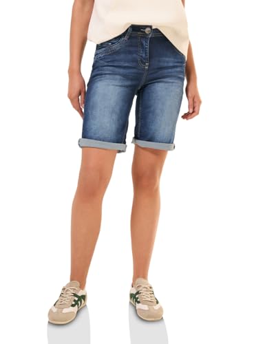 Cecil Damen B378655 Bermudas/Shorts, Mid Blue Used Wash, 34
