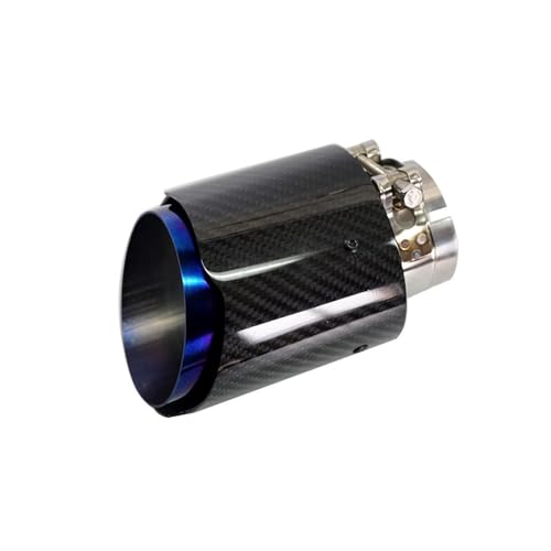 Embout pot d'échappement universel en carbone bleu brûlé 63-76mm