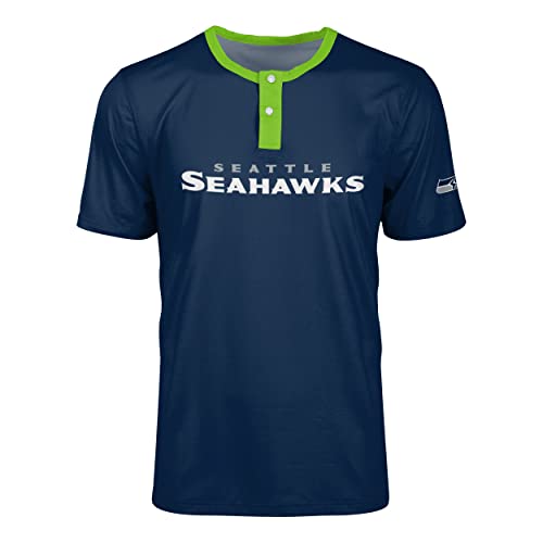 T-Shirt Henley NFL Homme FOCO Tissu Anti Déformation