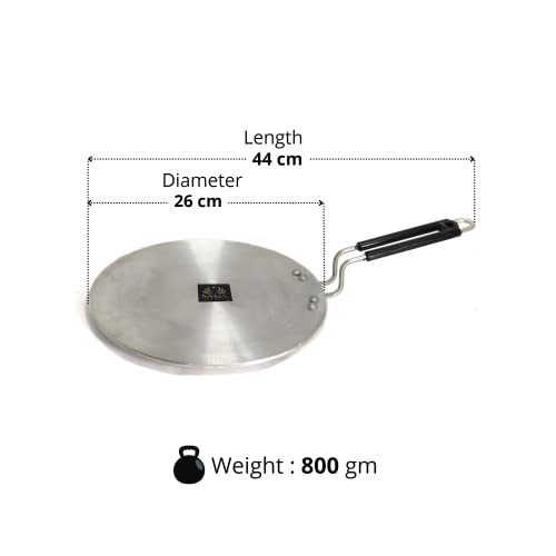 Image of NYRA Aluminium Induction Base Tawa With Stainless Steel Handle For Making Chapati /Roti /Dosa /Chilla /Paratha And Many More,26 Cm