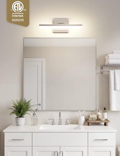 Image of VOLISUN Modern Bathroom Vanity Light 15.7 inch, Rotatable, 20W Dimmable 5CCT Led Bathroom Light Fixture Over Mirror, Brushed Nickel Bar Vanity Light for Bathrooms Mirror Restroom-ETL Certificated