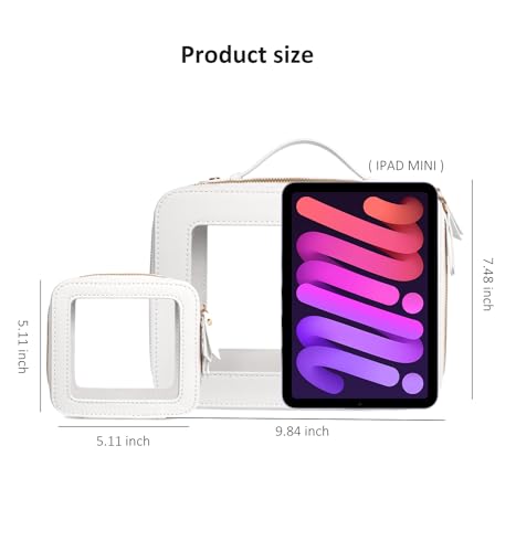 Image of LETGO Small Clear Makeup Bag for Purse,Travel Cosmetic Case Mini White | TSA Approved Clear Makeup Case Pouch with Zipper,Car Essentials for Women Girls,Square Make Up Pouch with Zipper,Gifts