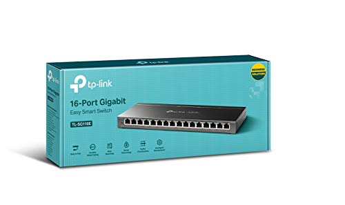 Image of TP-Link 16 Port Gigabit Switch | Unmanaged Pro | Plug & Play | Fanless | Desktop /Wall-Mount | Durable Metal Casing | Support QoS, IGMP Snooping and Link Aggregation (TL-SG116E)