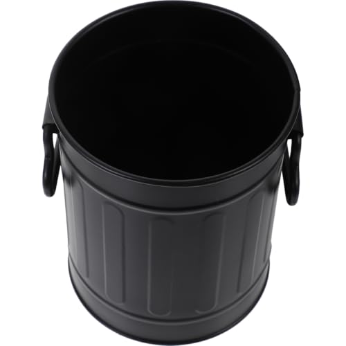 Mini Desk Trash can Black Iron 4.52X3.73X3.73in