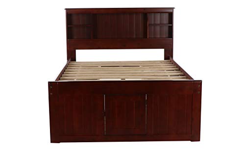 Discovery World Furniture Full Bookcase Bed with 12 Drawers Merlot