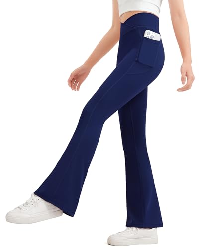 JOCMIC Girls Flare Leggings Kids Bell Bottom High Waisted Dance Yoga Flared Pants