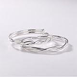 Name: Twist-Armband Armband-Schmucksache-Silber-Armband der reinen silbernen einfachen gesponnenen Torsions-Armband-Gegentakt-Öffnungs-Entwurfs-Frauen S999 (A, Fußsilber), Armband