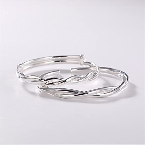 Bijoux pour femmes en argent véritable S999 jonc torsadé tissé main