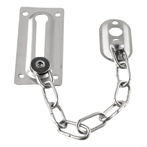YobiLife Cadena de seguridad para puerta para uso doméstico y de oficina, cierre deslizante de acero inoxidable para mayor seguridad de puerta y apertura controlada