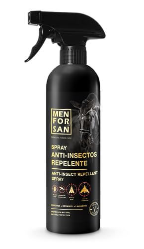 MENFORSAN Spray repelente de insectos para caballos, 500ml | con Margosa, geraniol y lavandino | Bio, 100% Natural
