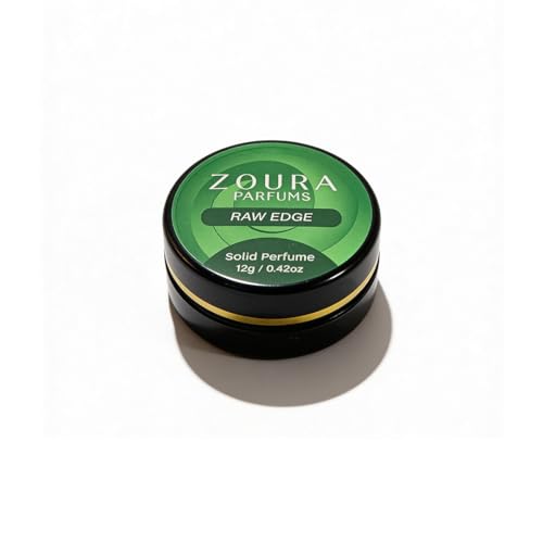 Image of ZOURA RAW EDGE Solid Perfume for Men & Women | Alcohol-Free Long Lasting Unisex Fragrance | Leather Woody Amber Musk Notes | Pocket Friendly Travel Solid Perfume (8g)