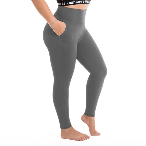 Legging taille haute femme grande taille XX-Large gris opaque Walifrey ventile et gainant