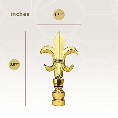Image of Royal Designs, Inc. Fleur De Lis Finial for Lamp Shade, Polished Brass - Pack of 1
