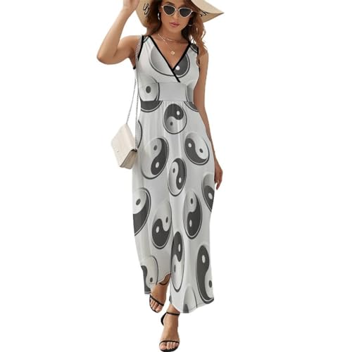 Robe d'été sans manches Tai Chi aux finitions soignées et fluides