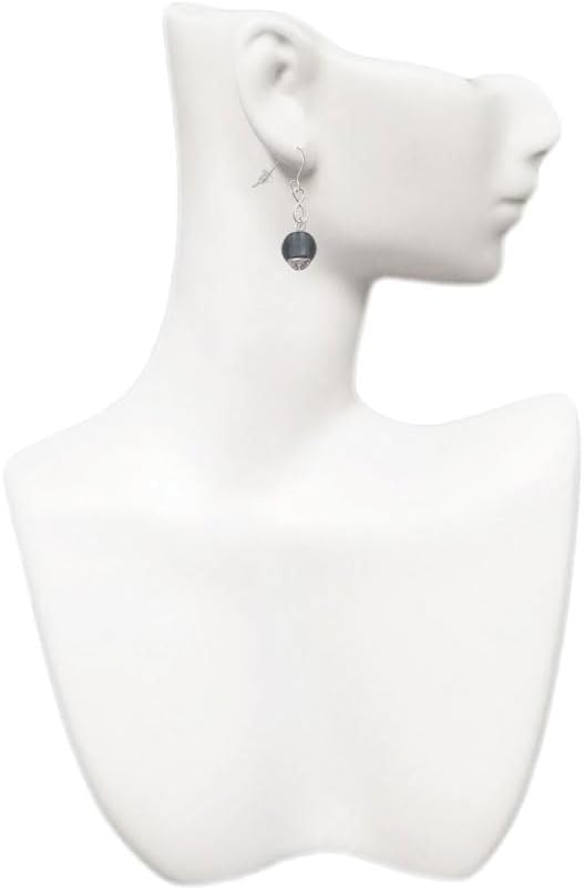 Delight Jewelry 12mm Roller Glass Spinner Silver-tone Infinity French Earrings