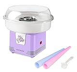 Nostalgia PCM425VLT Classic Retro Hard and Sugar Free Countertop Cotton Candy Maker, Includes 2 Reusable Cones And Scoop, Violet