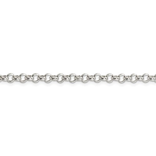 Solid 925 Sterling Silver 4mm Rolo Chain Necklace - with Secure Lobster Lock Clasp2