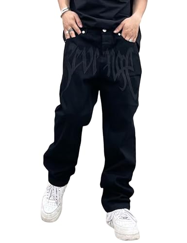 Jeans Y2k Men Hip Hop Baggy Denim Pants Vintage Skater Jeans Grunge Clothes Loose Fit Graphic Jeans