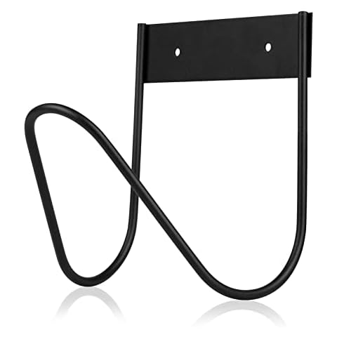 Flymer Hose Holder Water Hose Holders for Outside, Stainless Steel Garden Hose Hanger Wall Mount for Garden Hose - Black, Set of 1 Cover
