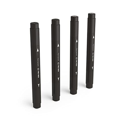 Tru Red Twin Tip Permanent Markers, Black, Fine &Amp; Ultra Fine Tips, Quick Dry, 12/Carton For Office &Amp; Classroom