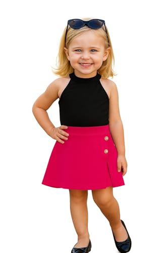 Image of A.T.U.N. (ALL THINGS UBER NICE) Girls Tank Top and Skort Set | Stylish Sleeveless 2 Piece Outfit Set for Kids | Comfortable Soft Fabric Clothing Set for Girls