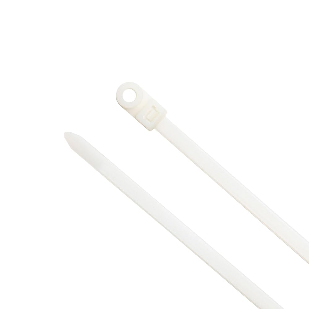 ZipTie.com 30 cm naturalna opaska kablowa do montażu śrubowego, wytrzymałość na rozciąganie 54 kg, opakowanie 100 szt