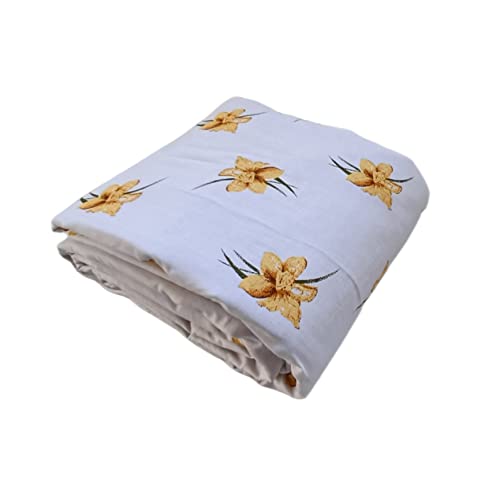Image of Trance Home Linen 150 GSM Pure Cotton Reversible Dohar Single Bed Size | AC Blanket Comforter | Soft Light-Weight Bed Blanket (56 x 88 inch, Yellow Flowers, Pack of 1)