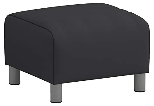 Sofa Pro Footstool Cover Replacement Fits IKEA Klippan Ottoman. Quality Slipcover (Flax Polyester Black)