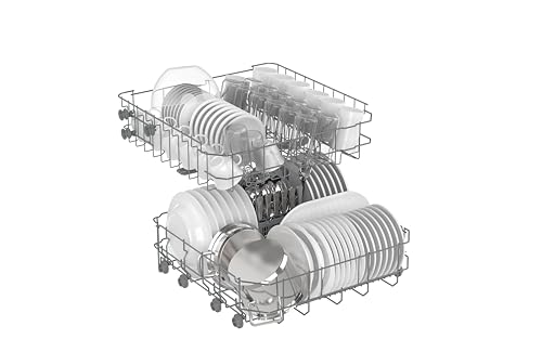 HYE Dishwasher - Freestanding Dishwasher With 14 Place Settings, 60cm, Full Size Design, Silver, ECO Program, Quick Wash, Quiet (49 dB) - DW0114PS25