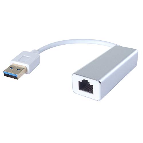 Adaptador USB 3 a RJ45 Cat 6 velocidad Gigabit con conector macho a hembra resistente