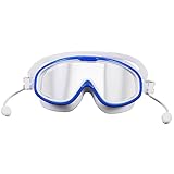 LIOOBO Children's Swimming Goggles Boys and Girls Swim Mask Blue White Anti-Fog Swim Goggles for Boys and Girls