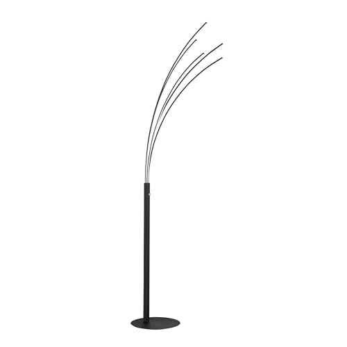 Fischer & Honsel Stehleuchte, Ellmau | sandschwarz| H: 190 cm, Ausladung Wand: 56 cm| stufenlos dimmbar| Farbtemperatureinstellung 3 Stufen| 1x LED 33,0W 2700/3350/ 4000 K| 4100 lm| EEG: F | 40439