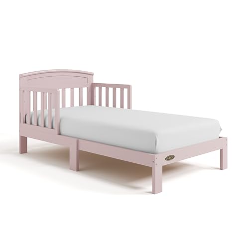 Image of Graco Benton Toddler Bed (Blush) - GREENGUARD Gold Certified, Baby Safety Alliance Verified, with Safety Toddler Guardrails, Fits Standard Crib Mattress, Easy Assembly, Kids Transition Bed