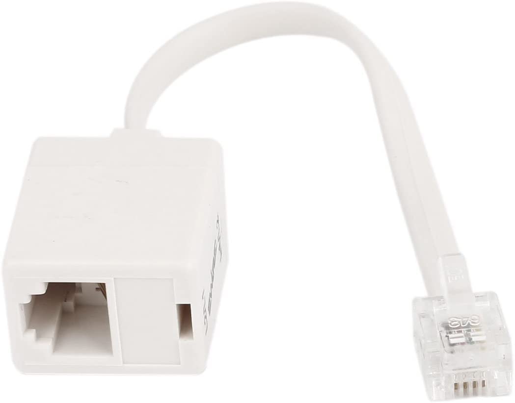 XYWHPGV RJ11 6P4C Male to Female Telephone Adapter ADSL Splitter White (5d922 4711e f9622 5ea3c 81b7a b34fe