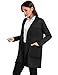 FABRACK Women's Professional Lab Coat 4-Button Long Sleeve Medical Coat with 3 Pockets, XS-XXL(Black, Medium)