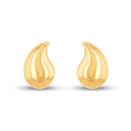 Boucles d'oreilles en or jaune 9 ct goutte courbée cadeau idéal femme
