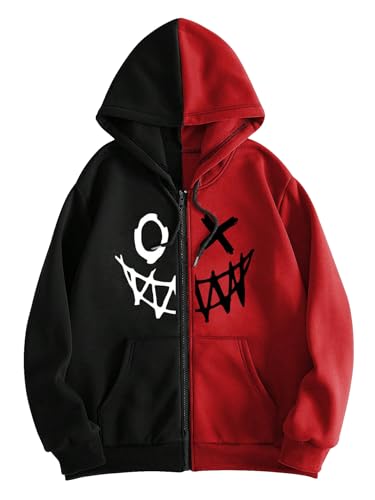 COZYEASE Men's Zip Up Hoodies Graphic Sweatshirt Hoodies long Sleeve Western Y2k Hoodies Pullover Streetwear