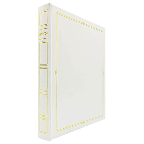 Ceanothe Album Photo 10x15 cm Adhesif Blanc cassé Cordoue de 240 Photos - Couverture Simili Cuir 60 pages Autocollantes au Format Horizontale et Verticale -...