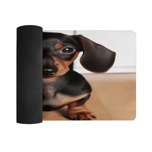 Cute Wiener Sausage Dog Desk Pad Large 12" X 24" miniatura 3