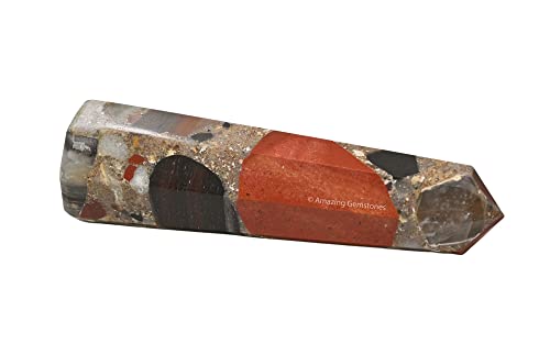 Image of Amazing Gemstone Spotted Jasper Crystal Towers - Natural Healing Crystal Point Obelisk for Reiki Healing and Crystal Grid (2 inch to 3 inch Inch)