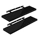 WOLTU Estante de Pared Tablero de Pared Volato Juego de 2 Estante Flotante Libre Estante de CD DVD Estante de Libro Tablero de Madera 80x22,9x3,8cm, Negro, RG9480sz-2