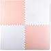 Spielmatte Puzzlematte Spielteppich Bodenpuzzle Eva 4 Matten Verschiedene Farbvarianten Ricokids (weiß-rosa)