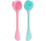 Cepillo de limpieza facial manual de silicona, mantenimiento (rosa)