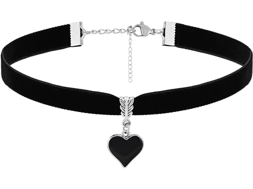 Sacina Black Heart Choker, Black Choker, Gothic Vintage Necklace, Valentine Gift, Christmas Jewelry Gift For Women